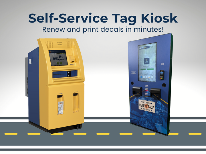 Yellow or blue Kiosk machines you may find available